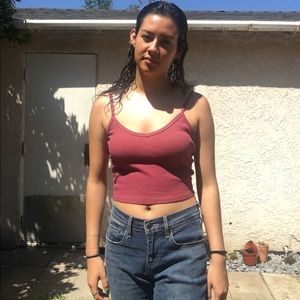 Red crop top